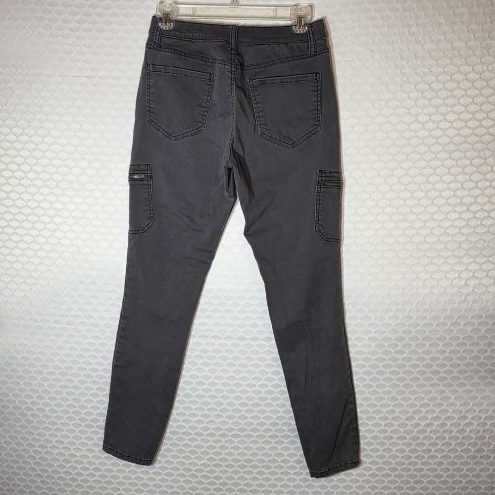 Mudd Juniors FLX Stretch Utility Skinny Pants Gray Cargo Size 7 - Picture 7 of 7